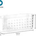iDesign Hanging Suction Shower Caddy Basket for Bathroom Storage, Set of 2, Clear, Made in USA