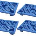 Plastic Pallets,4 Pack Lightweight Pallet,Moisture-Proof Nestable Floor Pallets,Spliceable Outdoor Breathable Grid Platform for Garage Warehouse Supermarket Basement Storage,23.6x15.7x3.9in