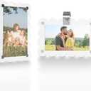 Car Sun Visor Photo Holder, Universal Magnetic Photo Car Visor Clip, Decorate Your Car Visor Picture Clip with Personality(Transparent Wave, 2.8x4.7)