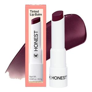 Honest Beauty Moisturizing Vegan Tinted Lip Balm, AntioxidantRich, Acai Extracts Avocado Oil, Paraben and CrueltyFree, Plum Drop
