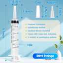20ml Syringe for Liquid,50 Pack Large Plastic Syringes with Adapters and Cap,Individually Sealed Syringe for Feeding,Irrigation Water and Scientific Labs