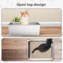 Kirecoo Stainless Steel Cat Litter Box - Metal High Sided Cat Pan, Large Stainless Steel Box, Indoor Litter Tray, Non Stick, No Smell, Easy to Clean, Pet Toilet Supplies for Kitten, Kitty, Rabbit