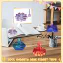 4 Pack Expanding 3D Printed Fidget Toys Hexagon Square Star Flower Sensory Toys with Removable Handle for Adult (Multicolor)