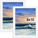 LUCKYLIFE 8x10 Picture Frame White for Wall Mounting or Tabletop Display, 2 Pack
