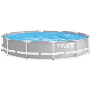 Intex 26710EH Prism Frame Premium Above Ground Swimming Pool: 12ft x 30in  SuperTough Puncture Resistant  Rust Resistant  Easy Assemble  1718 Gallon Capacity  Pool Only