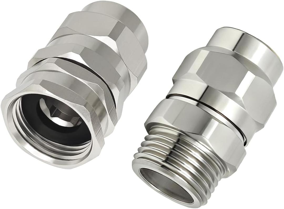 G-Sunny Solid Brass 5/8-Inch Garden Hose Repair Kit, Heavy-Duty Male and Female Replacement Ends Coupler, Leak-Proof Hose Mender and Connector Fittings (5/8"Garden Hose Repair Fitting 1Set)