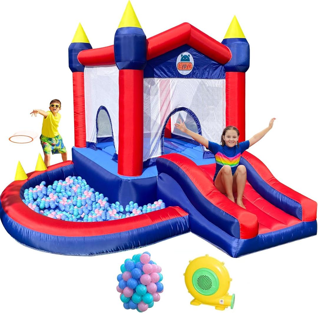 Bounce House, Inflatable Bouncer with 110V Blower, Slide and Ball Pit, 9.3x8.2x5.4 feet
