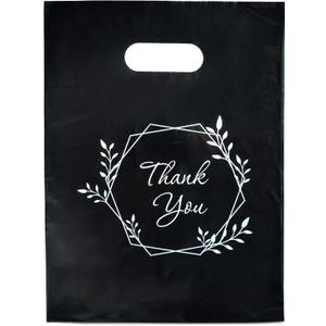 Choice Marts Merchandise Bags Black Color 100 Count 9"x12" Size 1.5Mil Thick With Handles