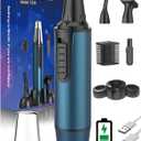 AREYZIN Ear and Nose Hair Trimmer for Men and Women Professional USB Rechargeable Nose Trimmer Nose Clippers Eyebrow Facial Hair Trimmer Body Grooming Kit IPX7 Waterproof Dual Edge Blades (Blue)