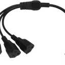 1.6FT 3 Prong 1 to 3 Outlet Power Cord Splitter Cord, Indoor Cable Strip Outlet Saver, Power Extension Cord Cable, SJT 16AWG, UL Approved for Halloween Lights, Christmas Decorations, Computer, Black