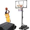 Basketball Hoop Outdoor 10 FT Height Adjustable Basketball Goals Systems Portable with 44" Backboard and Wheels for Youth Adults Kids - Backyard, Driveway, Indoor Play (Large, black)