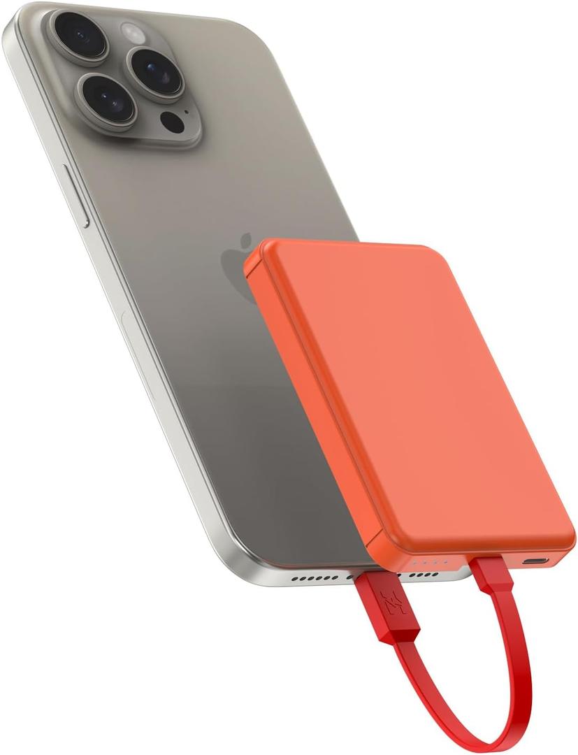 VANYUST Small Portable Charger for iPhone, S22 5000mAh Fast Charging Power Bank, Mini Battery Pack Backup Charger Compatible with iPhone 14/14 Pro Max/13/13 Pro/12 Pro/11/XS/XR/X/8/7/6 etc (Orange)