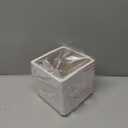 Decorative Square Tissue Box Cover White Resin Tissue Holder for Bathroom, Bedroom, Countertop, Modern Stone-Look Tissue Box