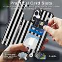 for iPhone 17 6.3 Inch Wallet Case with Card Holder, Military-Grade Drop Protection, Flip PU Leather Built, Double Magnetic Clasp and Durable Shockproof Cover - Stripes Black White