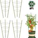 Kgozwon 4 Pack Tomato Cage Plant Support Cages for Garden, 24 inches Trellis for Climbing Plants, Upgrade Garden Plant Stakes with Adjustable Ring, Tomato Rings for Support, with Twist Tie