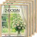 24x30 Poster Frame set of 4, Natural Oak Wood Picture Frame, Wall Hanging