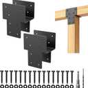 4"x 4" Post Cap Tie Rod Brackets,TROPTOLKY Heavy Duty Wood Beam Tie Rod Brackets, for Supporting Outdoor Pergolas, Gazebos, Decks and Porches,2 Pcs