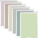 Oxford Steno Spiral Notebooks, Top Bound Steno Pads, 6x9 Inches, Gregg Ruled for Lists, White Paper, Asst. Neutral Covers, 80 Sheets, 6 Pack (1007113)