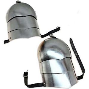 AnNafi Medieval Shoulder Pauldron Set Pair Plate Metal Armor Steel | Arm Shoulder Pauldrons Set Viking Crusader Costume for Adult men women | Battle Ready LARP, Historical Events, Halloween, Renfair