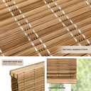 LazBlinds No Tools No Drill Cordless Bamboo Roman Shades, Light Filtering Window Treatment, Roll Up Bamboo Blinds for Window 38'' W x 64'' H, Brown