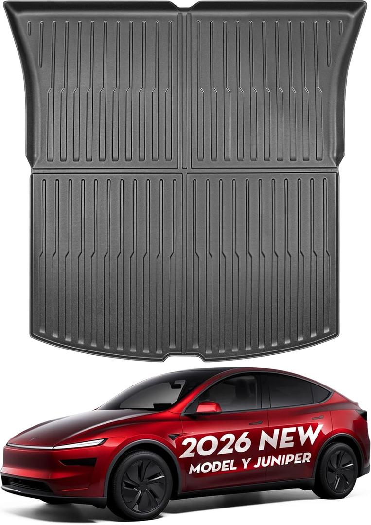 Trunk Mat for Tesla Model Y Juniper 2026,All Weather Heavy Duty Floor Mats Waterproof Rear Cargo Liner Custom Fit for Tesla New Model Y 2025-2026 Accessories