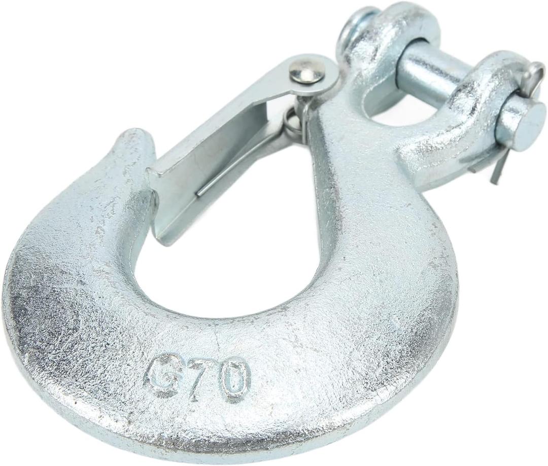 Slip Hook, Clevis Hook 3/8in Forged Steel with Safety for Pulling Trees for Hanging Chair for Securing Large Cargo