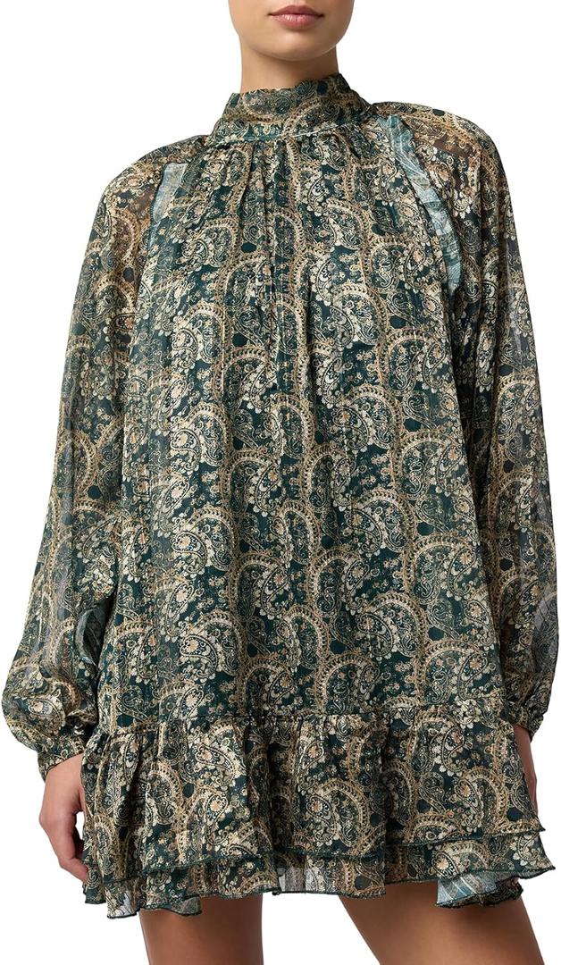 Lulus Women's Casey Mock Neck Mini Shift Dress XS
