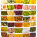 50 Set 16 oz Deli Containers with Lids, Leak-Proof BPA Free Plastic Take Out Bowls, Food Storage Containers for Takeout Meal Prep Storage, Freezer, Microwave & Dishwasher Safe