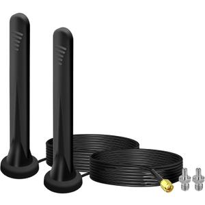 5G Antenna LTE Band 15dBi SMA TS9 Antenna External Omnidirectional Network Antenna with Magnetic Base 4G Signal Booster Omnidirectional with RG174 Cable, WiFi Antenna for/4G/5G/GSM/GPRS Router-2pcs