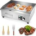 WICHEMI Commercial Electric Griddle 22" 3000W Flat Top Grill Countertop Griddle Stainless Steel Teppanyaki Grill w/Iron Cooking Plate for Restaurant Kitchen, 110V