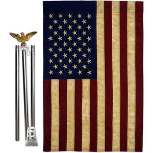 4th of July American Flag Eagle Pole Kit for Independence Day Vintage Applique US Wall Hanging Grave Decoration Sign Memorial Veterans Day USA Poster Door Canvas Room Tapestry for Dad