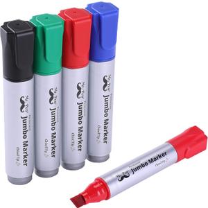 Mr. Pen- Jumbo Permanent Markers, 4 Pack, Assorted Color, Chisel Tip, Large, King, Color Permanent Markers Set, Huge Poster Markers (Black, Green, Red, Blue)