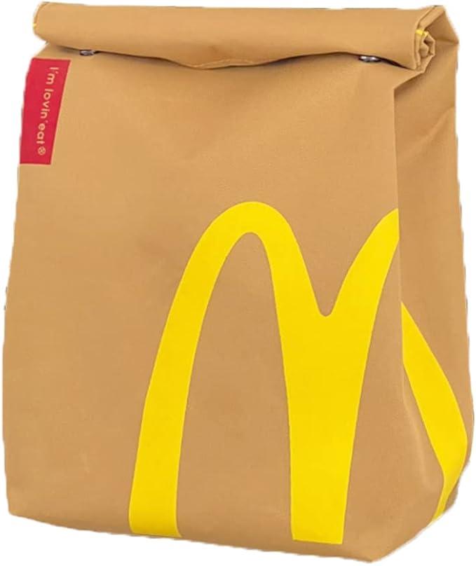 Classic Funny Retro Paper Bag Large Capacity Backpack Cute Personalized Shoulder Crossbody Canvas Backpack Notebook