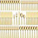 Stapava 60 Pcs Gold Silverware Set, Food-Grade Stainless Steel Flatware Sets for 12 Mirror Polished Cutlery Utensil Sets Include Dinner Knives Spoons and Forks Set Dishwasher Safe for Home Restaurant