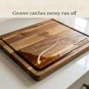 Indonesian Acacia Wood Cutting Board Set of 3 | Extra Thick 0.8 Wooden Chopping Boards with Deep Juice Grooves | FSC Certified | Warp-Resistant & Knife-Friendly | Large, Medium & Small