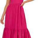 Adrianna Papell One Shoulder Midi Dress (4, Pink)