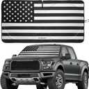 Magnelex American Flag Windshield Sun Shade, High-Resolution Sun Shield with Mirror Cut-Out for Automotive Interior Sun and Heat Protection, Folding Car Sunshade - X-Large, Black & White