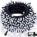 Connectable 300LED 99Ft 13Modes Christmas String Lights Indoor Outdoor | Extendable Green Wire Cool White Christmas Tree Lights with Timer | Twinkle Fairy Light Plug in for Xmas Tree(Cool White)