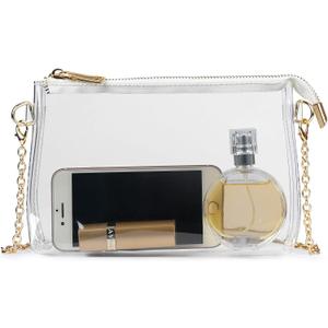 Lorbro Clear Purse for Women Stadium Approved, Clear Crossbody Bag with Zipper Closure, Transparent Purse for Concert Sports