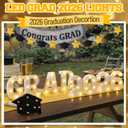 Duraaamo 2026 Graduation Decorations, LED Marquee Light up Letters "GRAD 2026", Graduation Cap Garland Banner with Star, Cap Light Sign for Class of 2026 Party Supplies Table Wall Decor
