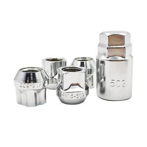 PACEWALKER 4 Chrome Tapered Seat Wheel Lock Lug Nuts for Tesla Model 3/Y/S/X - M14 x 1.5 Stainless Steel PACEWALKER 4 Chrome Tapered Seat Wheel Lock Lug Nuts for Tesla Model 3/Y/S/X - M14 x 1.5 Stainless Steel
