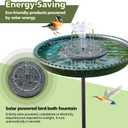 Bird Bath with Solar Powered Fountains for Hummingbirds, Stable Stylish Design with 5-Prong Base Stake Plastic Bird Bath for Outside Patio Yard Garden(Gift)