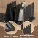 SOYO Adjustable Clear Purse Organizers for Closet, Acrylic Shelf Divider for Bag and Purse Storage, Clear Pocketbook and Handbag Organizer, Bookshelf Separator Organizers for House, Office Use, Black