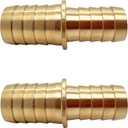 2 PCS Brass Reducer 3/4" to 5/8" Barb Hose ID Splicer Barbed Fitting, Hex Union Connector by CX WONDERLAND