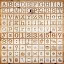 Fainne 100 Pcs 2 Inch Stencils Small Stencils for Painting on Wood Reusable Painting Templates Crafts for DIY Scrapbook, Wood, Wall, Fabric, Rock, Chalkboard, Sign(Alphabet Style)