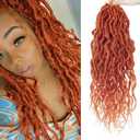 8Packs Faux Locs Crochet Hair 18Inch Crochet Locs With Curly Ends,Orange Crochet Hair Soft Locs Boho Faux Locs Crochet Braids Synthetic Dreadlock Extensions(Orange, 18Pack of 8))
