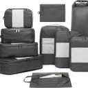 10-Pack Large Compression Packing Cubes for Travel - Lightweight Compression Packing Cube Set, Water-Resistant Luggage Organizer Bags & Suitcase Organizers, Travel Cubes for Carry-On, Checked Luggage