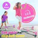 Flooyes Skip Ball for Kids, Ankle Skip Ball Toy with Counter, Timer and Cal Calculator, Girl Birthday Gifts for Age 6 7 8 9 10+, Rechargeable Colorful Flash Wheel Skip Ball for Girls