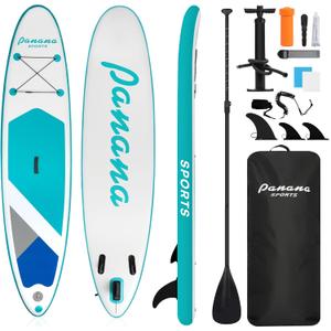 Panana Inflatable Stand Up Paddle Board, 10' SUP Paddleboard Kayak, Blow Up Paddle Boards for Adults Youth with Accessories Kit Anti-Slip EVA Deck