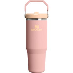 STANLEY IceFlow 2.0 Flip Straw Tumbler with Handle 30 oz | Twist On Lid and Flip Up Straw | Leak Resistant Water Bottle | Insulated Stainless Steel | BPA-Free | Peach Rose